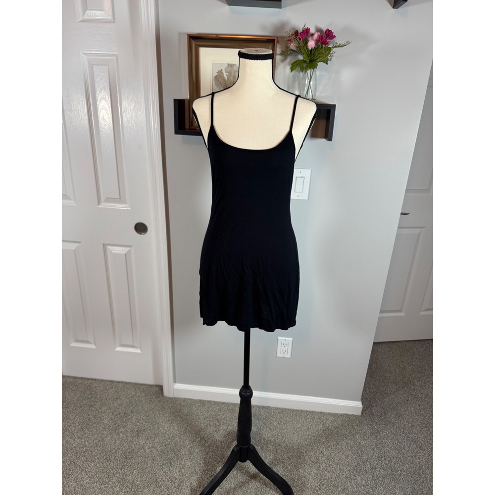 Free People Intimately Black Cami Slip Dress Small Adjustable Straps Minimalist